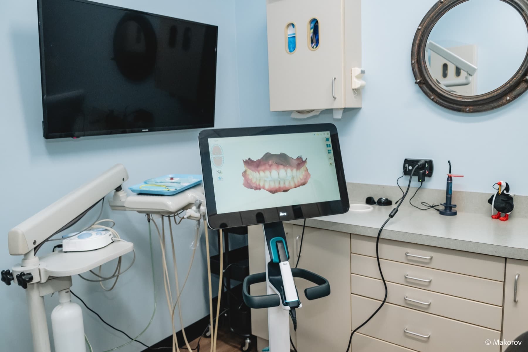 Digital intraoral scanner in a treatment room